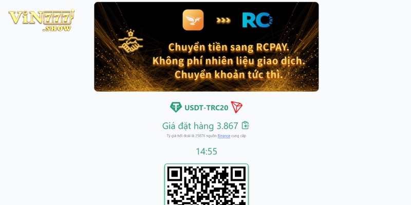 Các bước nạp tiền Vin777 bằng USDT chi tiết